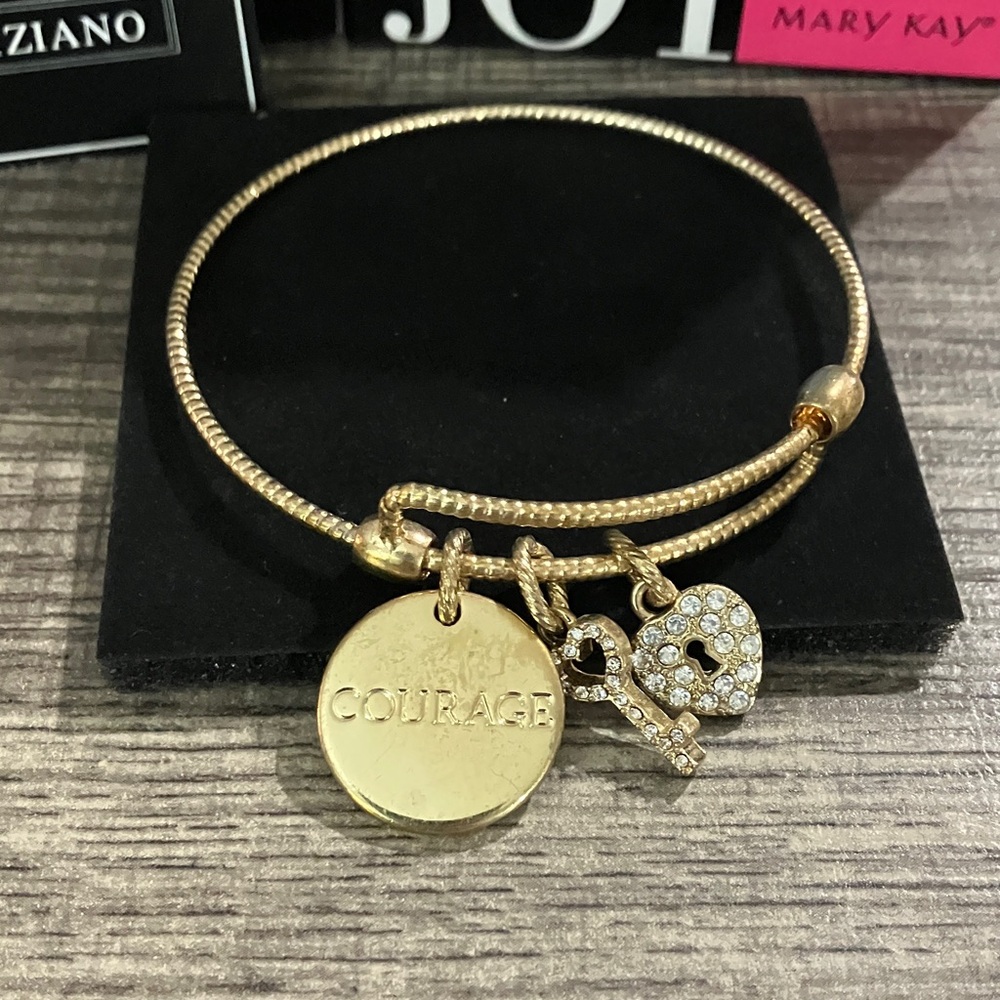 R.J. Graziano Gold Courage Charm Bracelet - Picture 2 of 3